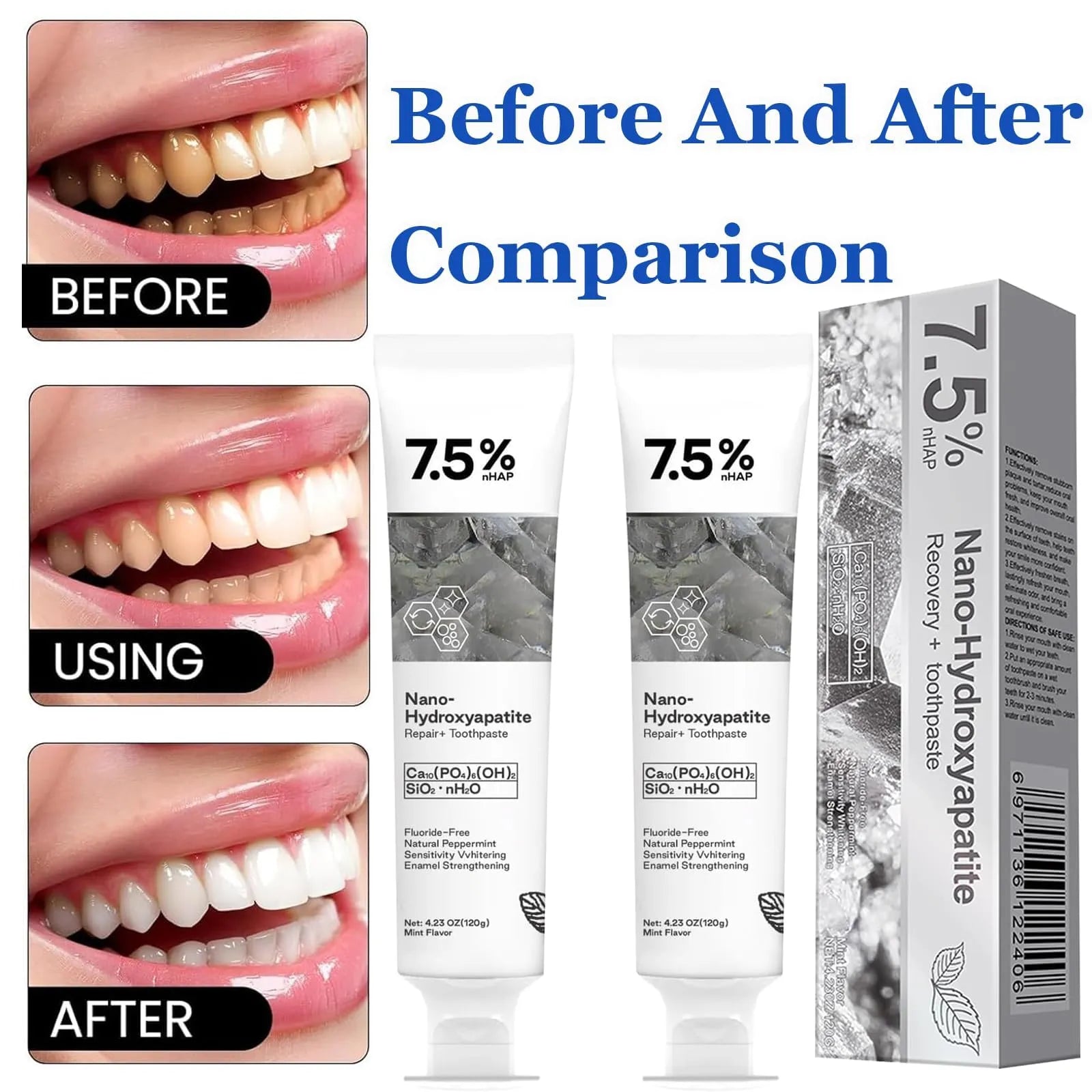 (Buy 1 Get 1 Free) Nano Hydroxyapatite Teeth Strengthening Toothpaste